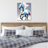 Majestic Unicorn Galloping through the Meadow on Canvas Afdruk (Insitu (Slaapkamer))