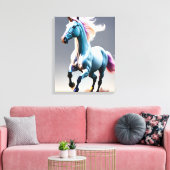 Majestic Unicorn Galloping through the Meadow on Canvas Afdruk (Insitu (Woonkamer))