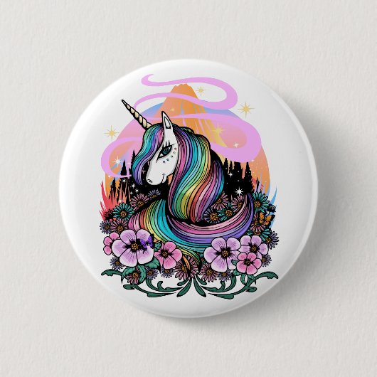 Majestic Unicorn Ronde Button 5,7 Cm (Voorkant)