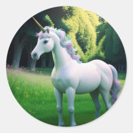 Majestic Unicorn Ronde Sticker