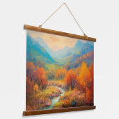 Majestic Valley Herfst Japanse Fine Art Hangend Wandkleed (Gebogen)