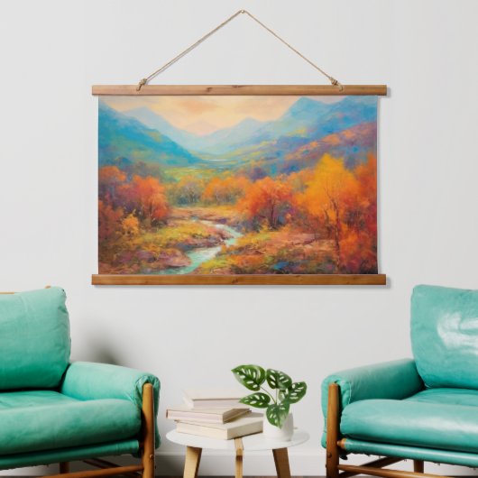 Majestic Valley Herfst Japanse Fine Art Hangend Wandkleed (Woonkamer)