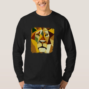 Majestic Vector Lion Head met Cool Artwork T-shirt