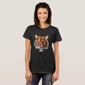 Majestic Vector Tiger Head met Cool Artwork T-shirt (Voorkant volledig)