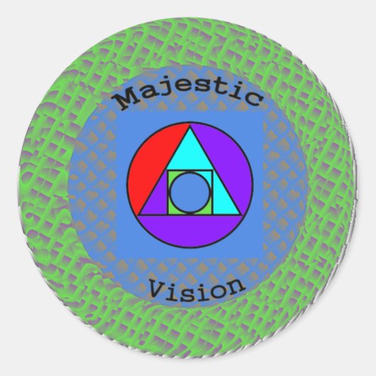 Majestic Vision Driehoeksserie T-shirt Ronde Sticker (Voorkant)