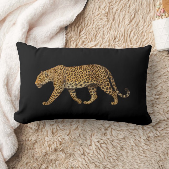 Majestic Walking Leopard Illustratie Kussen (Deken)