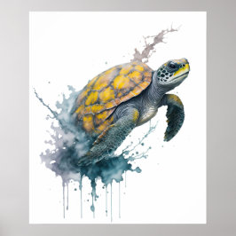 Majestic Wanderer - Waterverf schildpad Poster