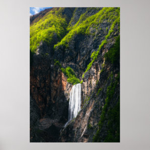 Majestic waterfall Boka in lentegroof Poster