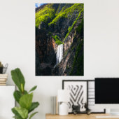 Majestic waterfall Boka in lentegroof Poster (Thuiskantoor)