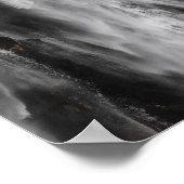 Majestic waterfall Boka, Slovenië in zwart en wit Poster (Hoek)