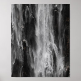 Majestic waterfall Boka, Slovenië in zwart en wit Poster