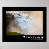 Majestic Waterfall Travel Inspiration Poster (Voorkant)