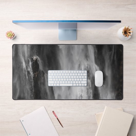 Majestic waterval Boka, Slovenië zwart-wit Bureaumat (Kantoor 1)