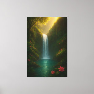 Majestic Waterval Natuur Canvas Afdruk