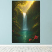 Majestic Waterval Natuur Canvas Afdruk (Insitu (Houten vloer))