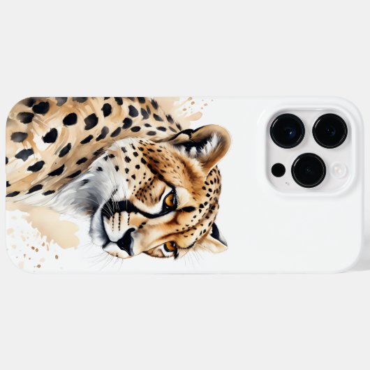 Majestic Waterverf Cheetah Case-Mate iPhone Case (Achterkant (horizontaal))