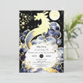 Majestic Waterverf Dragon Verjaardag Kaart (Staand voorkant)