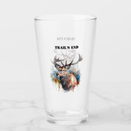 Majestic Waterverf Elk Portrait, op maat Glas