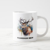 Majestic Waterverf Elk Portrait, op maat Grote Koffiekop (Rechts)