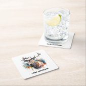 Majestic Waterverf Elk Portrait, op maat Kartonnen Onderzetters (Insitu)