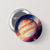 Majestic Waterverf Jupiter Art Ronde Button 5,7 Cm (Voorkant /achterkant)