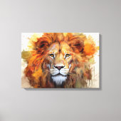 Majestic Waterverf Lion Canvas Afdruk (Voorkant)