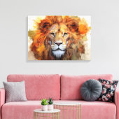 Majestic Waterverf Lion Canvas Afdruk (Insitu (Woonkamer))