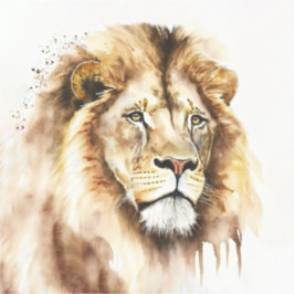 Majestic Waterverf Lion Square Sticker
