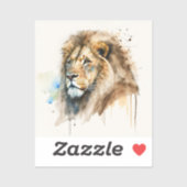 Majestic Waterverf Lion Square Sticker (Vel)