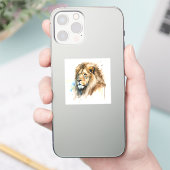 Majestic Waterverf Lion Square Sticker (Telefoon)