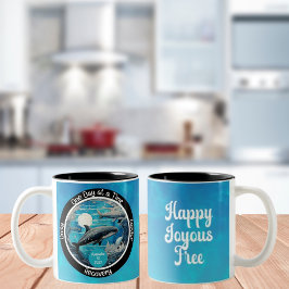 Majestic Whale Custom Recovery Milestone Gift Tweekleurige Koffiemok