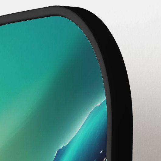 Majestic Whale Tail Blauw en Wit Monogram Pickleball Paddle (Links Detail)