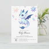 Majestic Whimsical Dragon Baby shower Kaart (Staand voorkant)