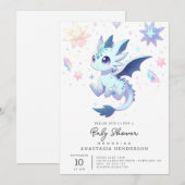 Majestic Whimsical Dragon Baby shower Kaart (Voorkant / Achterkant)