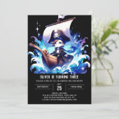 Majestic Whimsy Pirate Birthday Kaart (Staand voorkant)