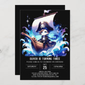 Majestic Whimsy Pirate Birthday Kaart (Voorkant / Achterkant)