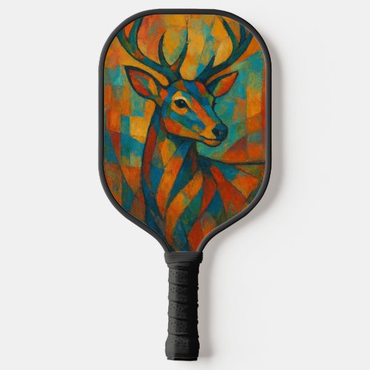 Majestic Whispers-Abstract Deer in Bloom Pickleball Paddle (Achterkant)