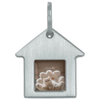 Majestic white cat lover huisdieren naamplaatje