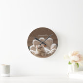 Majestic white cat lover ronde klok (Huis)