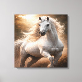 Majestic White Horse Canvas Afdruk