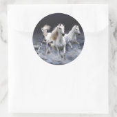 Majestic White Horses Ronde Sticker (Tas)