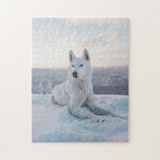 Majestic White Husky Dog Legpuzzel (Verticaal)