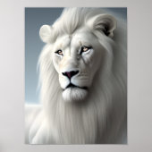 Majestic White Lion Art Poster (Voorkant)