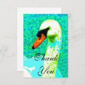 Majestic White Swan Head Bedankkaart (Voorkant / Achterkant)