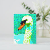 Majestic White Swan Head Briefkaart (Staand voorkant)