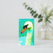 Majestic White Swan Head Informatiekaartje (Staand voorkant)