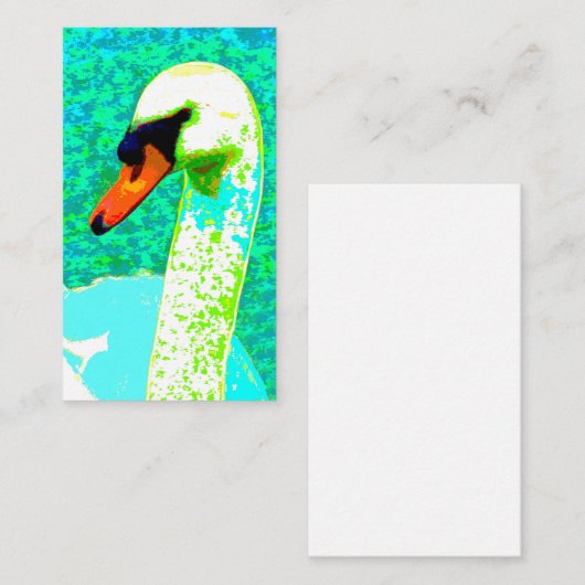 Majestic White Swan Head Informatiekaartje (Voorkant / Achterkant)