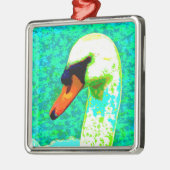 Majestic White Swan Head Metalen Ornament (Links)