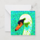 Majestic White Swan Head Notitiekaartje (Voorkant)