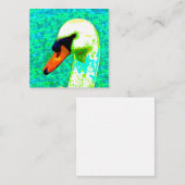 Majestic White Swan Head Notitiekaartje (Voorkant / Achterkant)